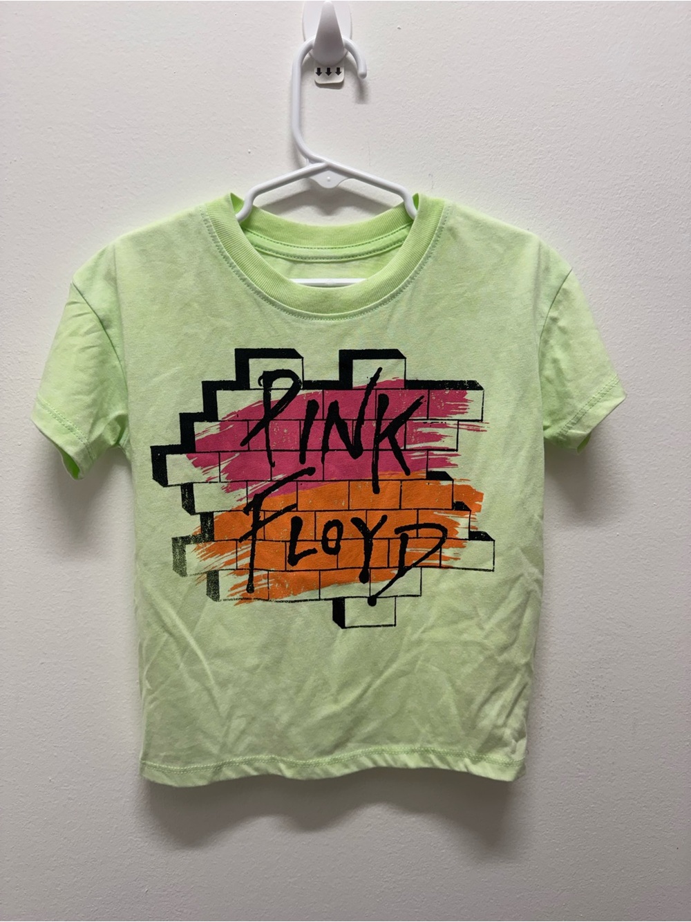 Pink Floyd Kids Tee - Neon Green with Pink & Orange Graphic